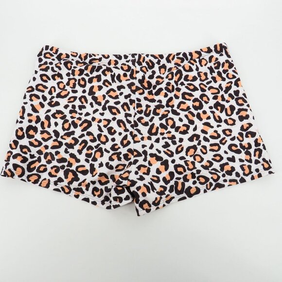 Leopard Print Womens Swim Shorts 22W High Waist Stretchy Polyester - Picture 3 of 4